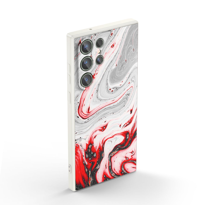 Samsung Dark Style Series | " Red-Ash " Liquid Silicone Phone Case