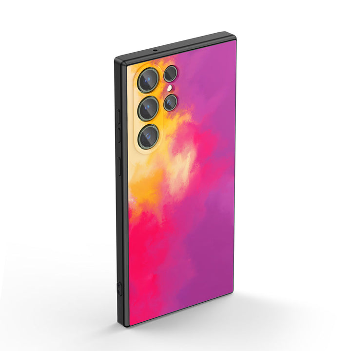 " Daisy Fuchsia " | Samsung Tempered Glass Case