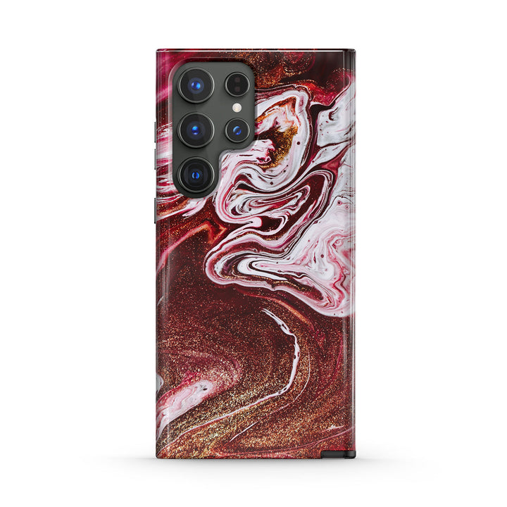 Samsung Gilt Series | " Gilt Red " Tempered Glass Phone Case