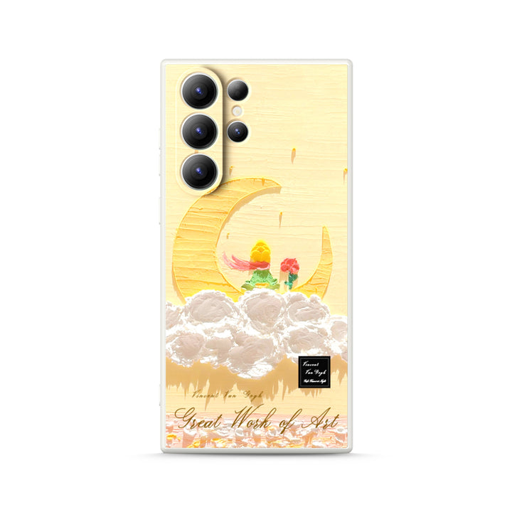 Samsung Oil Painting Series |  " The Little Prince-Mango Moon " Tempered Glass Phone Case