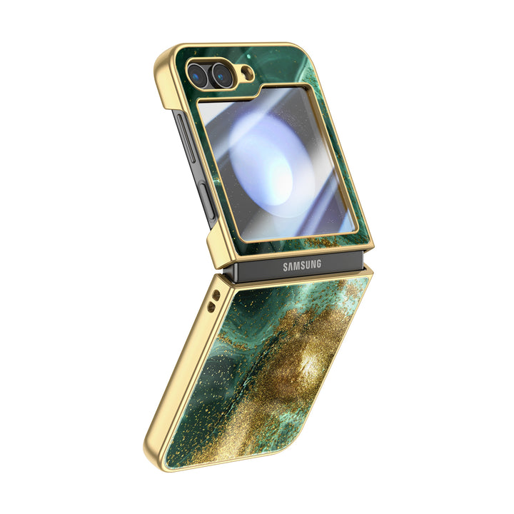 " Gilded Cyan Clouds" | Samsung Electroplated Glass Case