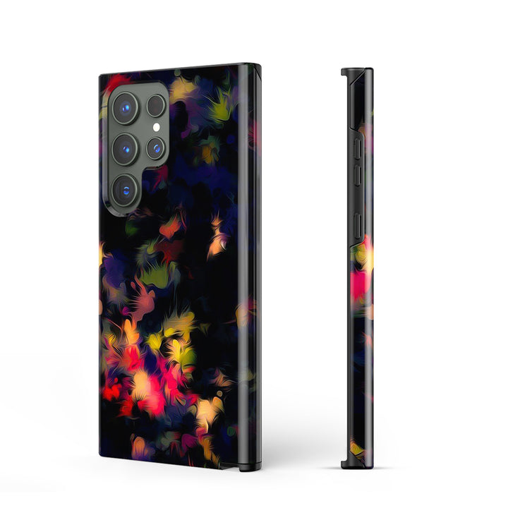 Samsung Dark Style Series | " Moonlight Flower "  Tempered Glass Phone Case