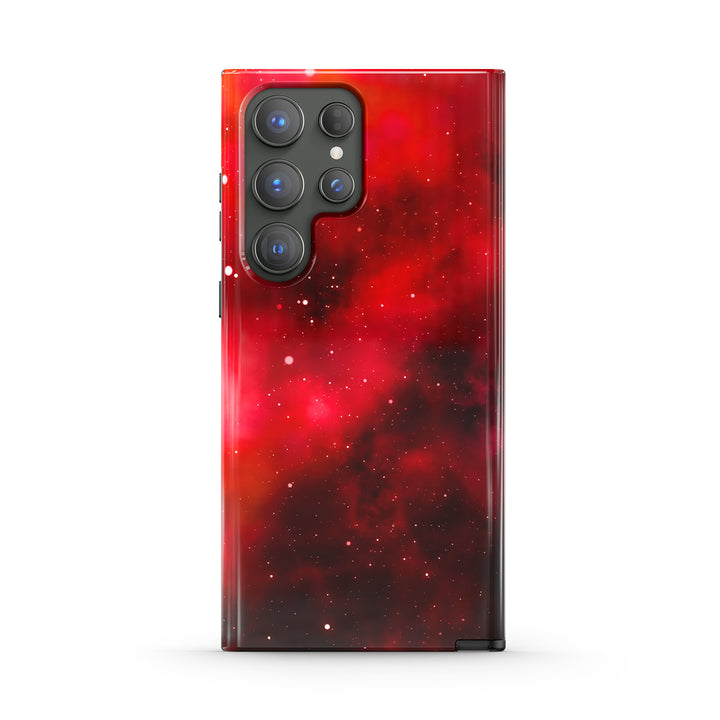 Samsung Galaxy Series | " Starry Sky-Red Alert " Tempered Glass Phone Case