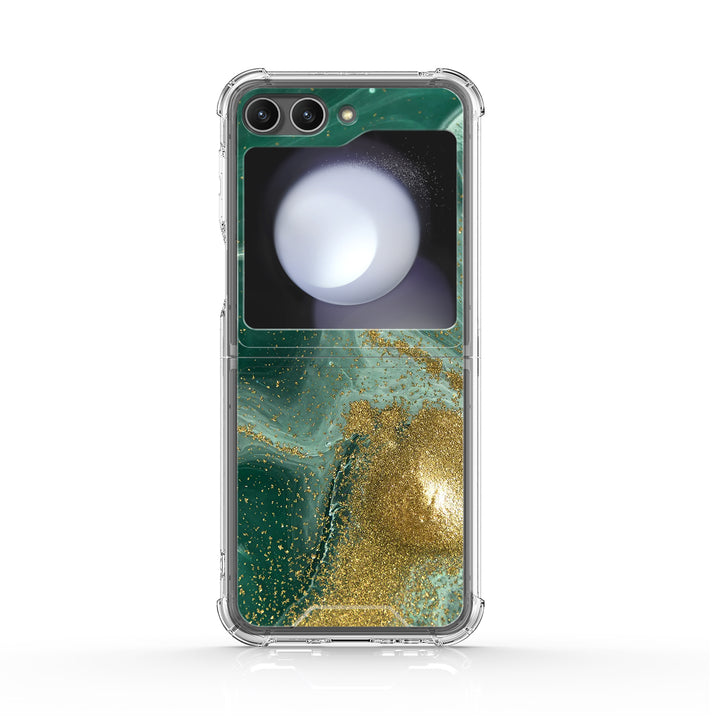 " Gilded Cyan Clouds" | Samsung Electroplated Glass Case