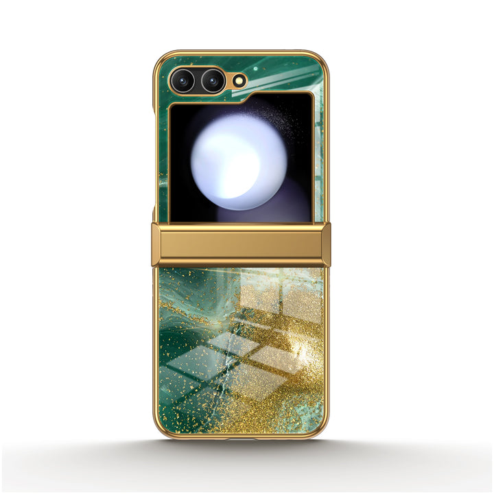 " Gilded Cyan Clouds" | Samsung Electroplated Glass Case