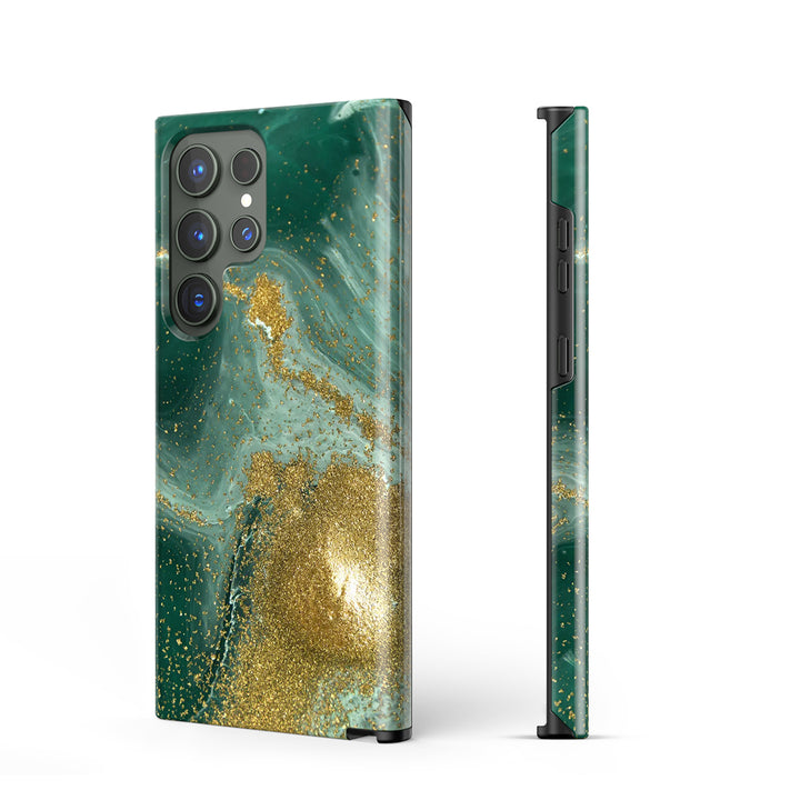 Samsung Gilt Series | " Gilded Cyan Clouds " Liquid Silicone Phone Case