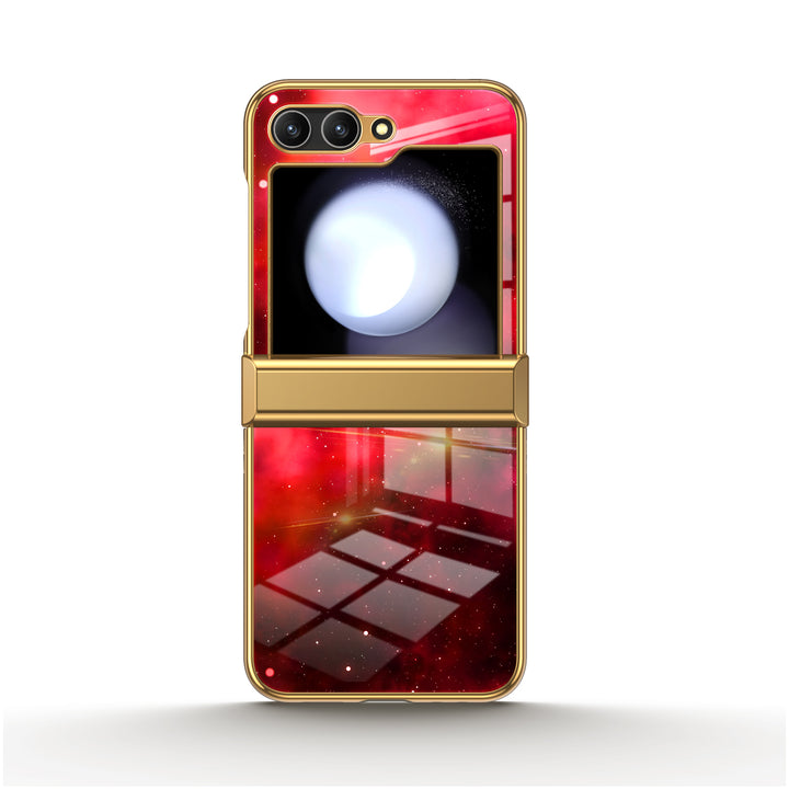 " Starry Sky-Red Alert " | Samsung Electroplated Glass Case