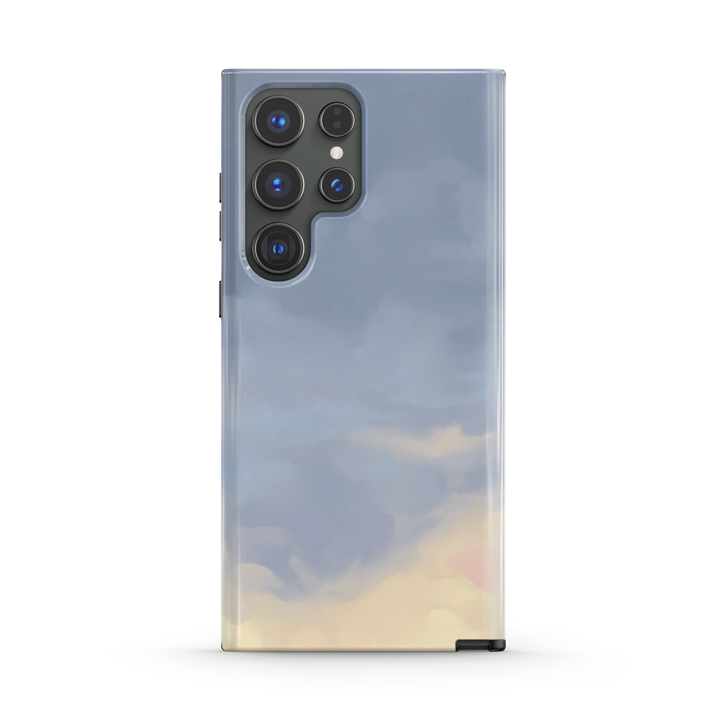 Samsung Watercolor  Series | " Sea fog Blue " Tempered Glass Phone Case