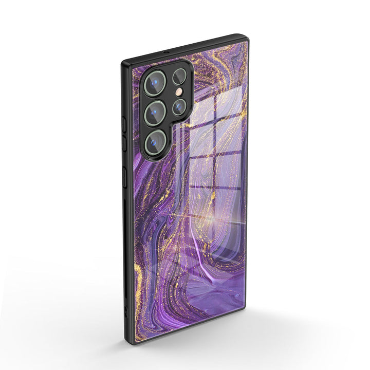 Samsung Gilt Series | " Gilded Purple Sand " Tempered Glass Phone Case