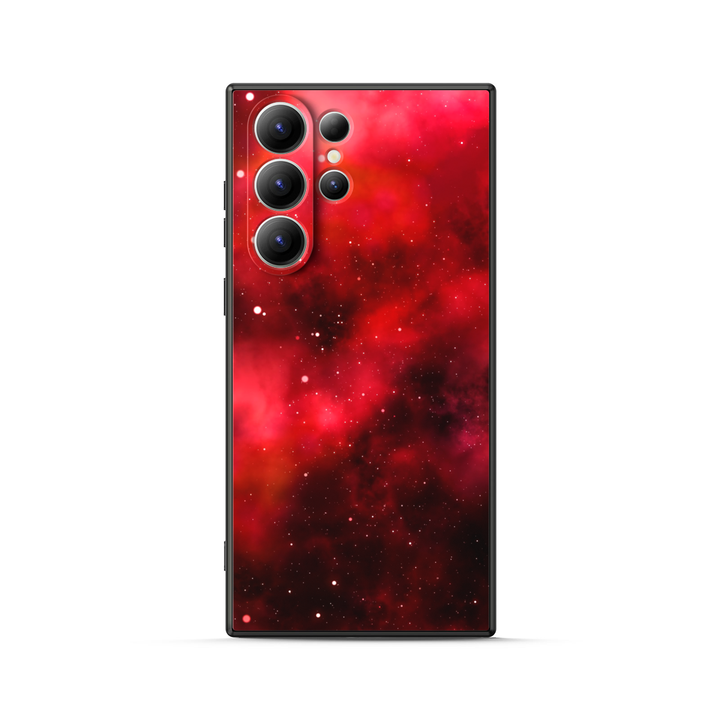 Samsung Galaxy Series | " Starry Sky-Red Alert " Tempered Glass Phone Case