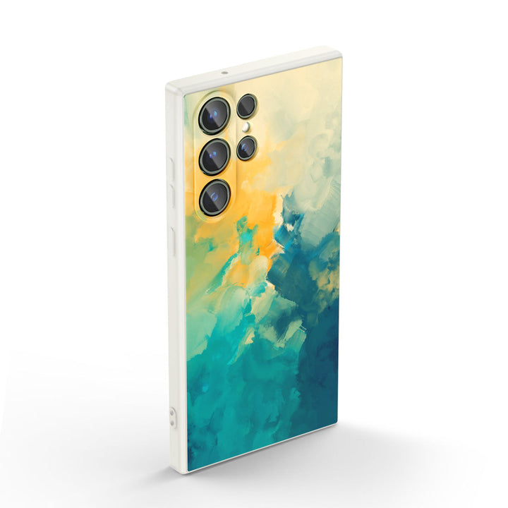 Samsung Watercolor  Series | " Swamp Green "  Tempered Glass Phone Case