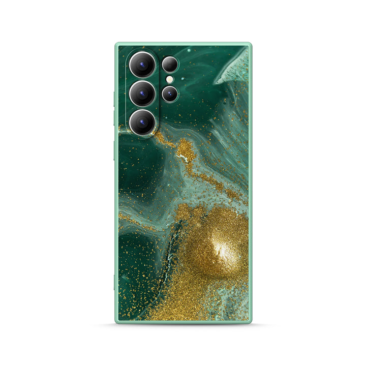 Samsung Gilt Series | " Gilded Cyan Clouds " Liquid Silicone Phone Case