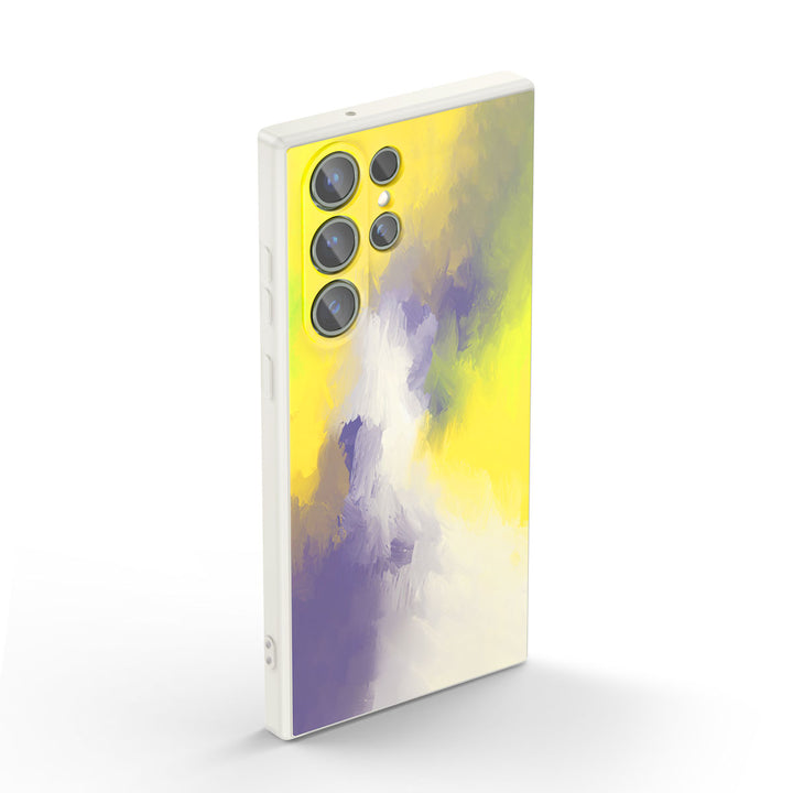 Samsung Watercolor  Series | " Purple Yellow "  Tempered Glass Phone Case