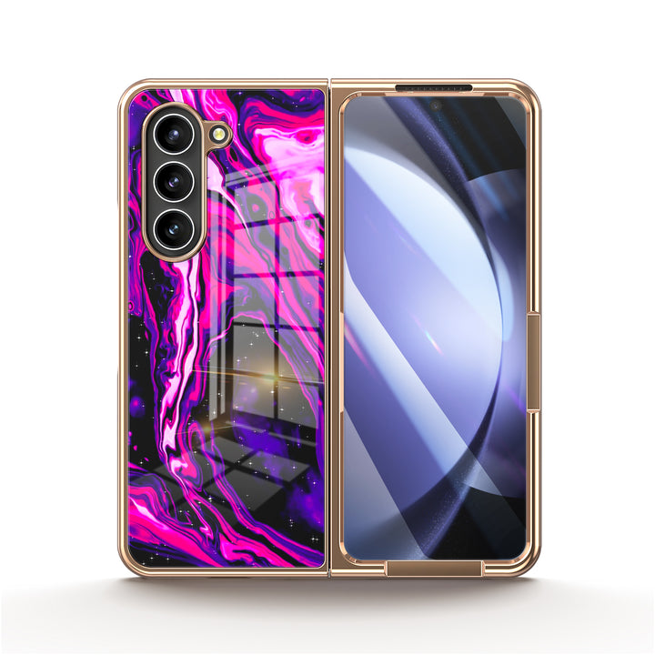 " Quicksand-Fuchsia " | Samsung Tempered Glass Case