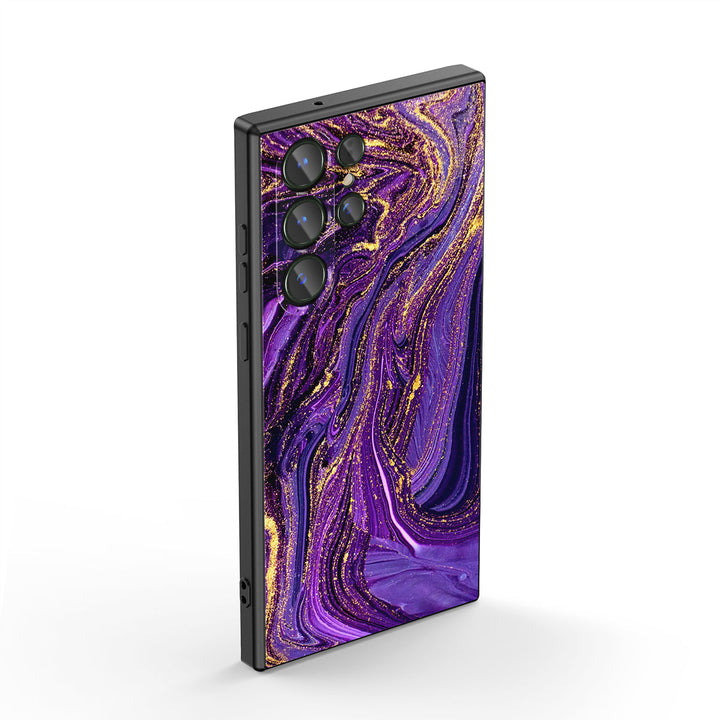 Samsung Gilt Series | " Gilded Purple Sand " Tempered Glass Phone Case