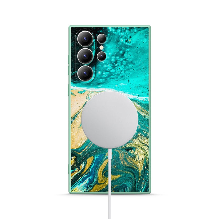 Samsung Gilt Series | " Green Tears on the Beach " Liquid Silicone Phone Case