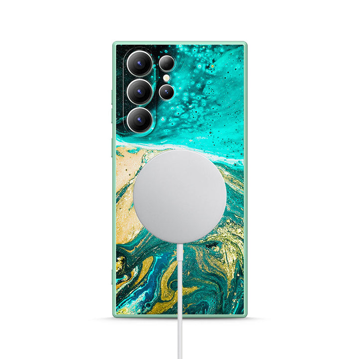 Samsung Gilt Series | " Green Tears on the Beach " Tempered Glass Phone Case