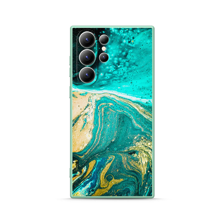 Samsung Gilt Series | " Green Tears on the Beach " Liquid Silicone Phone Case