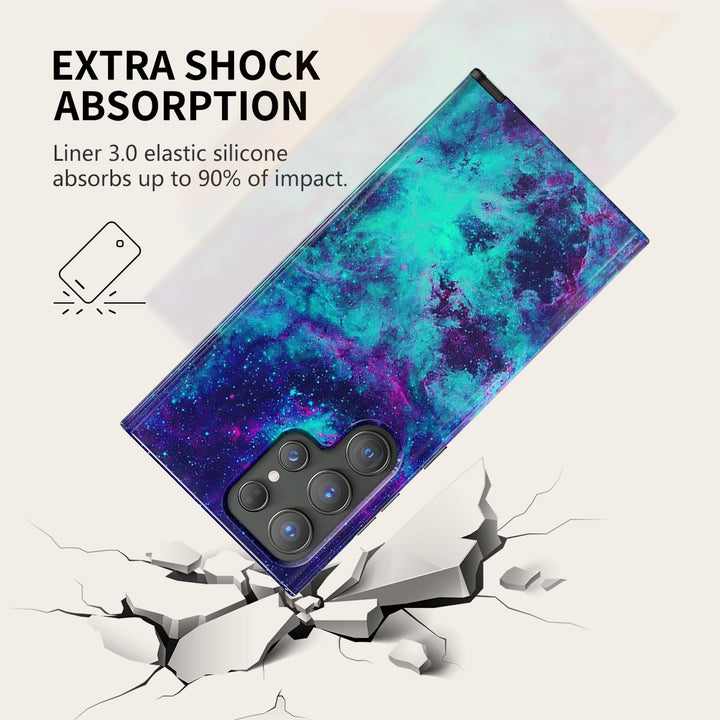 Samsung Galaxy Series | " Starry Sky-Red Alert " Tempered Glass Phone Case