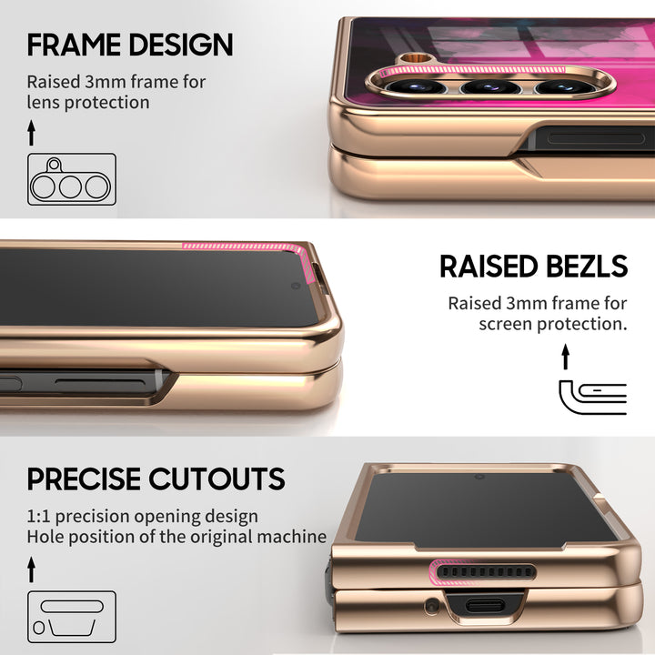 " Purple Gold " | Samsung Tempered Glass Case