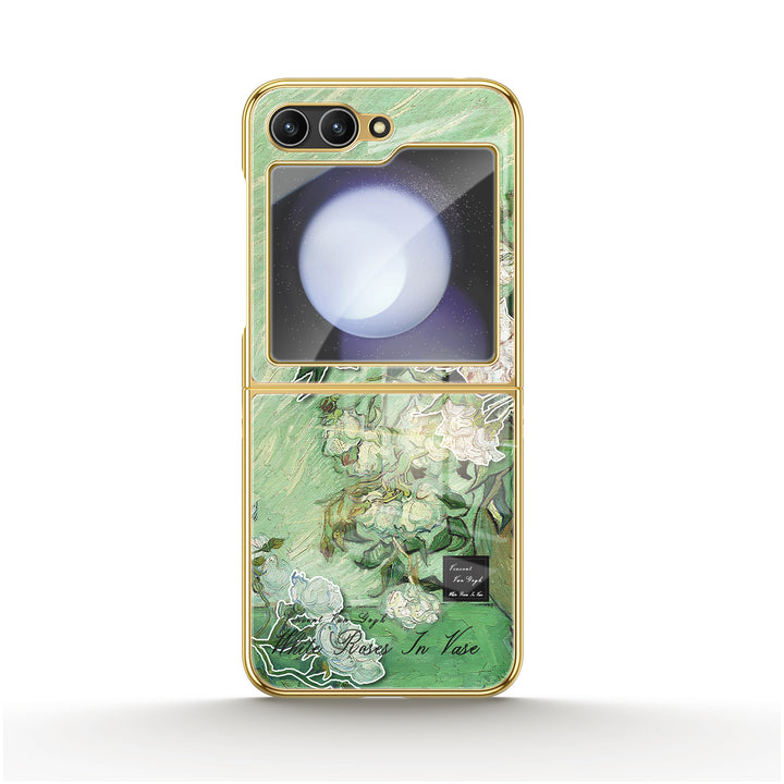 " White Rose " | Samsung Electroplated Glass Case