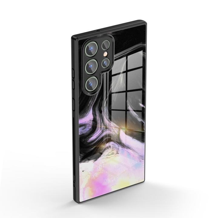 Samsung Dark Style Series | " Laser Black " Tempered Glass Phone Case