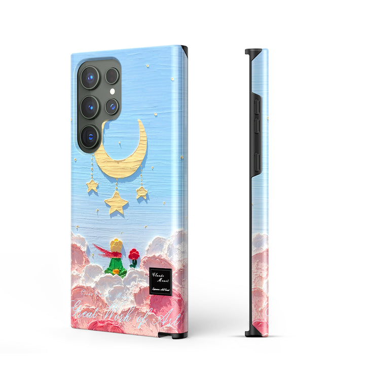 Samsung Oil Painting Series |  " The Little Prince- Stars and Moon " Tempered Glass Phone Case