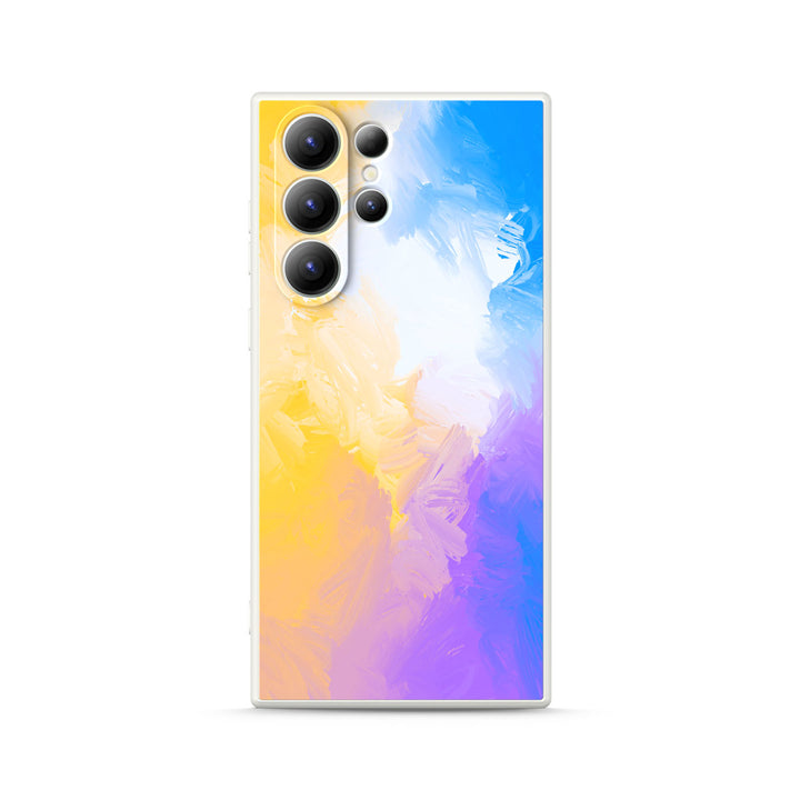 Samsung Watercolor  Series | " Lilac Yellow " Tempered Glass Phone Case