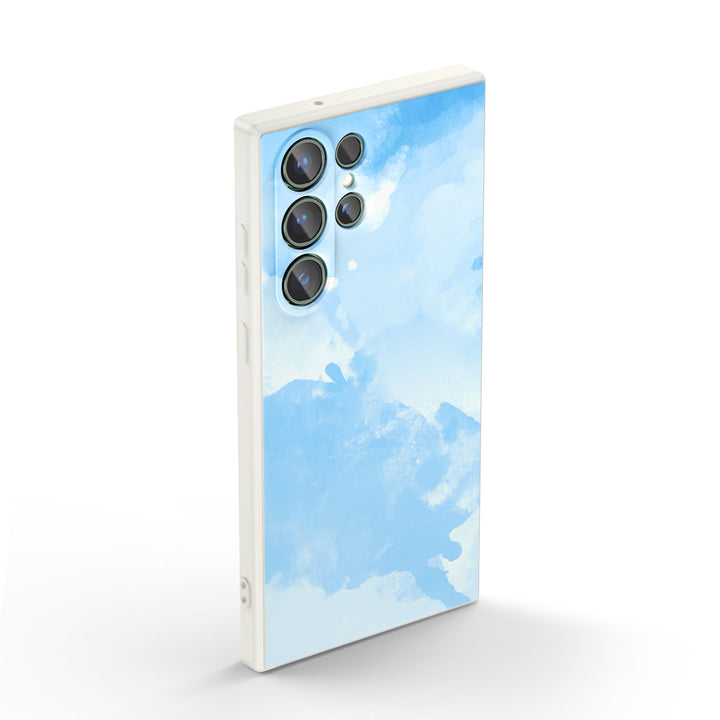 Samsung Watercolor  Series | " Water Wave Blue " Tempered Glass Phone Case