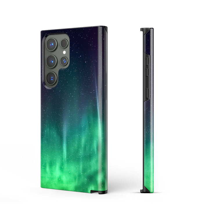 Samsung Galaxy Series | " Starry Night-Aurora "  Tempered Glass Phone Case