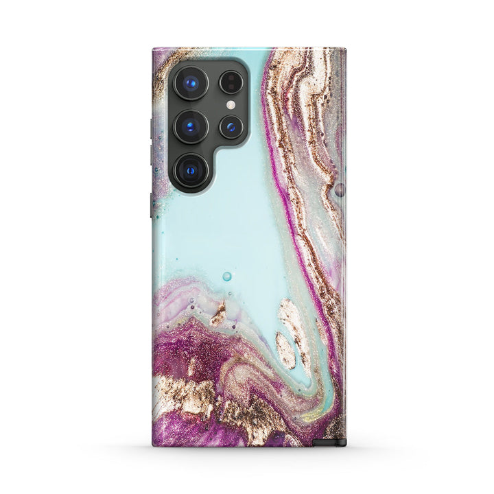 Samsung Gilt Series | " Purple Sand " Tempered Glass Phone Case