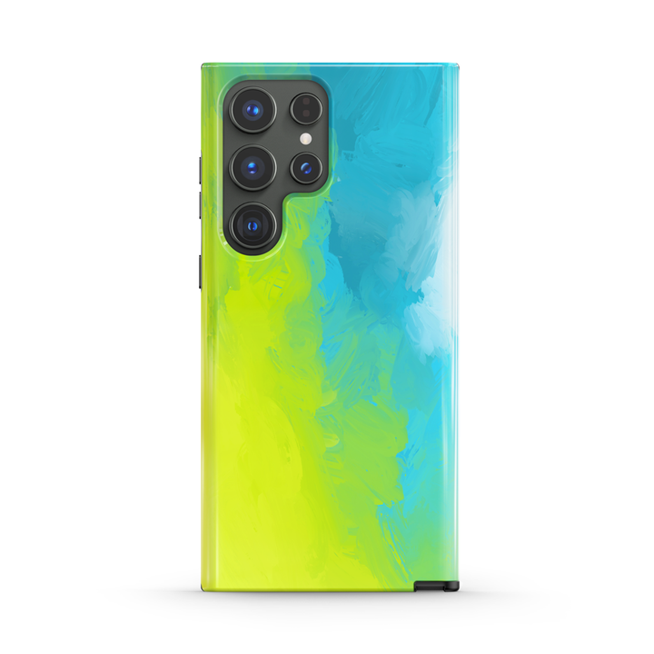 Samsung Watercolor  Series | " Fluorescent Beach "  Tempered Glass Phone Case