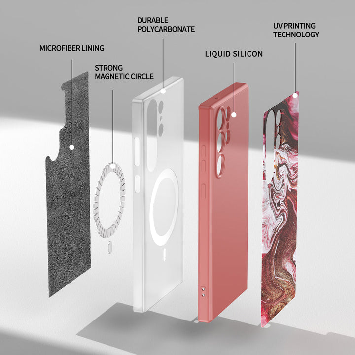 Samsung Gilt Series | " Gilt Red " Tempered Glass Phone Case