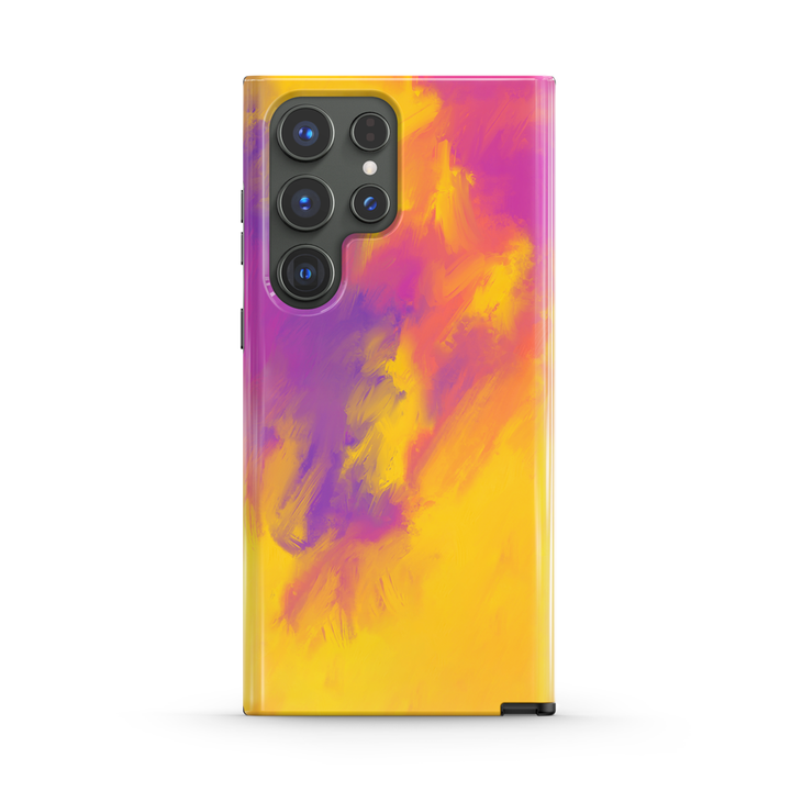 Samsung Watercolor  Series | " Purple Gold "  Tempered Glass Phone Case