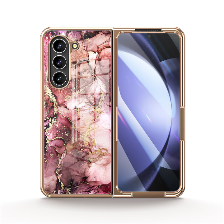 " Broken Gold Purple " | Samsung Tempered Glass Case