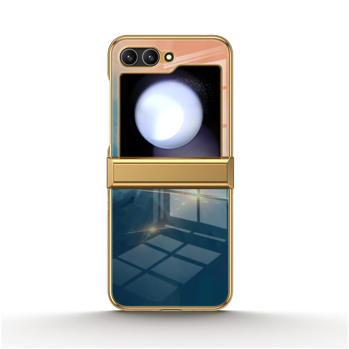 " Beige Blue " | Samsung Electroplated Glass Case