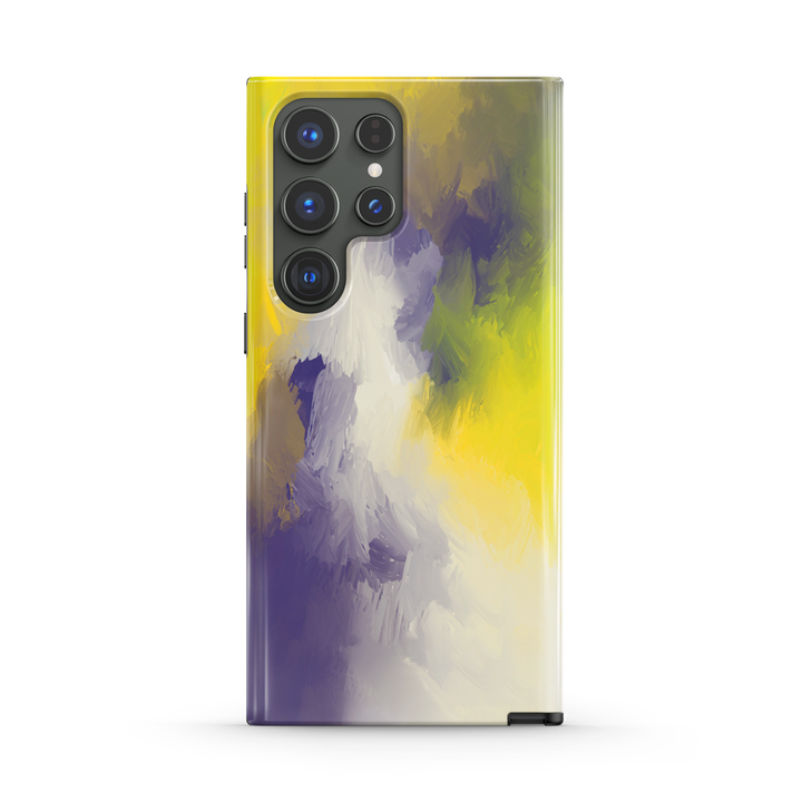 Samsung Watercolor  Series | " Purple Yellow "  Tempered Glass Phone Case