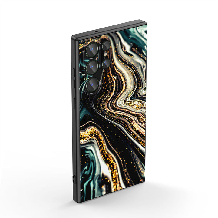 Samsung Gilt Series | " Black Starry Night " Tempered Glass Phone Case