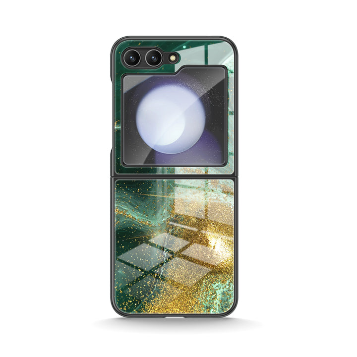 " Gilded Cyan Clouds" | Samsung Electroplated Glass Case