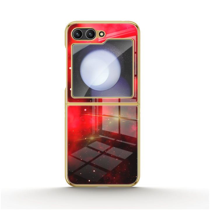 " Starry Sky-Red Alert " | Samsung Electroplated Glass Case