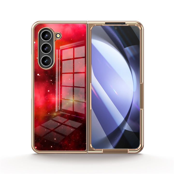 " Starry Sky-Red Alert " | Samsung Tempered Glass Case