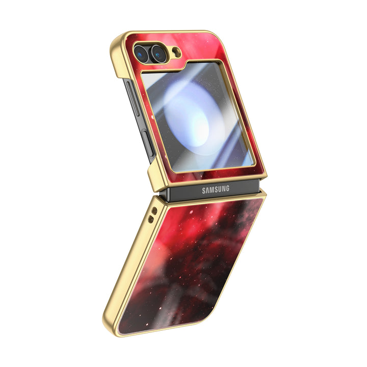 " Starry Sky-Red Alert " | Samsung Electroplated Glass Case