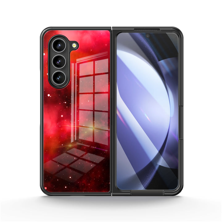 " Starry Sky-Red Alert " | Samsung Tempered Glass Case