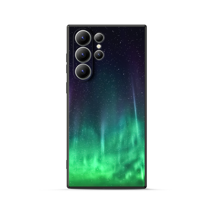 Samsung Galaxy Series | " Starry Night-Aurora "  Tempered Glass Phone Case