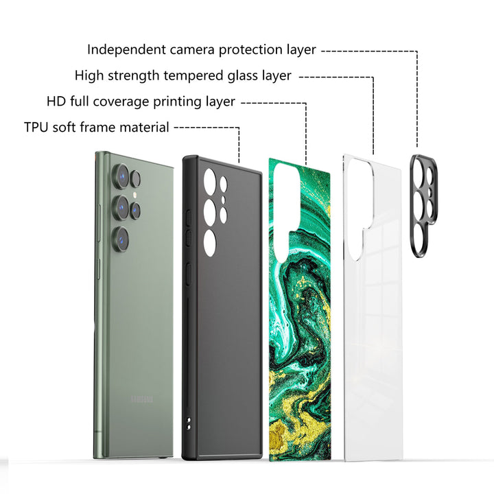 Samsung Gilt Series | " Green Tears on the Beach " Tempered Glass Phone Case