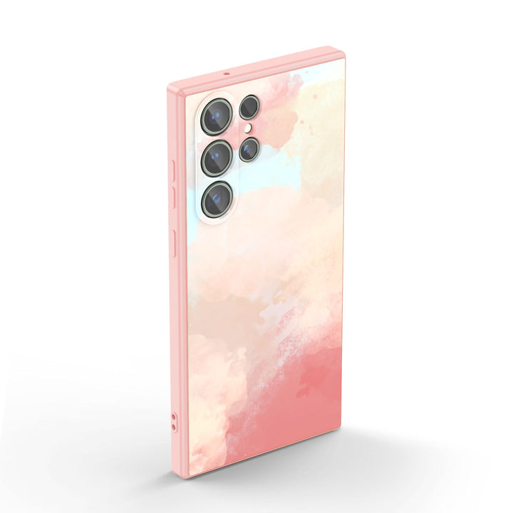 Samsung Watercolor  Series | " Spring Pink " Tempered Glass Phone Case