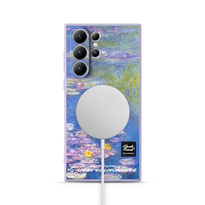 Samsung Oil Painting Series |  " Water lilies " Tempered Glass Phone Case