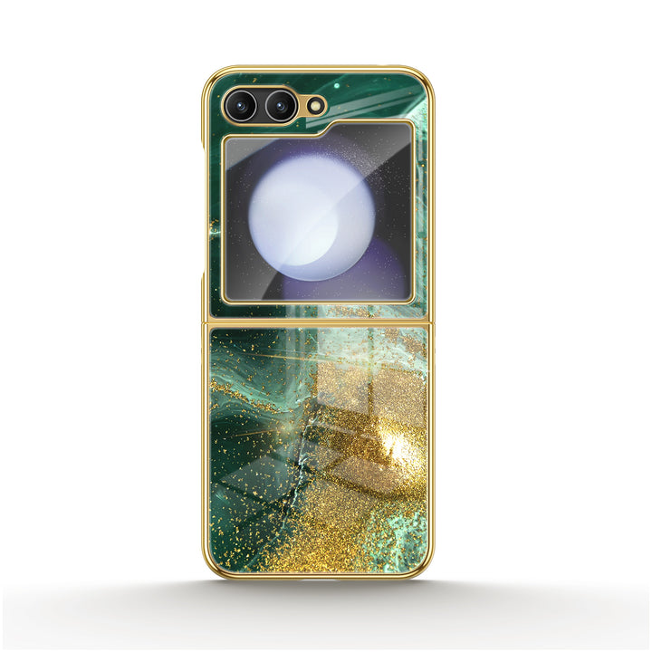 " Gilded Cyan Clouds" | Samsung Electroplated Glass Case