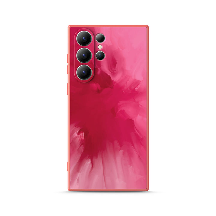 Samsung Watercolor  Series | " Red " Tempered Glass Phone Case