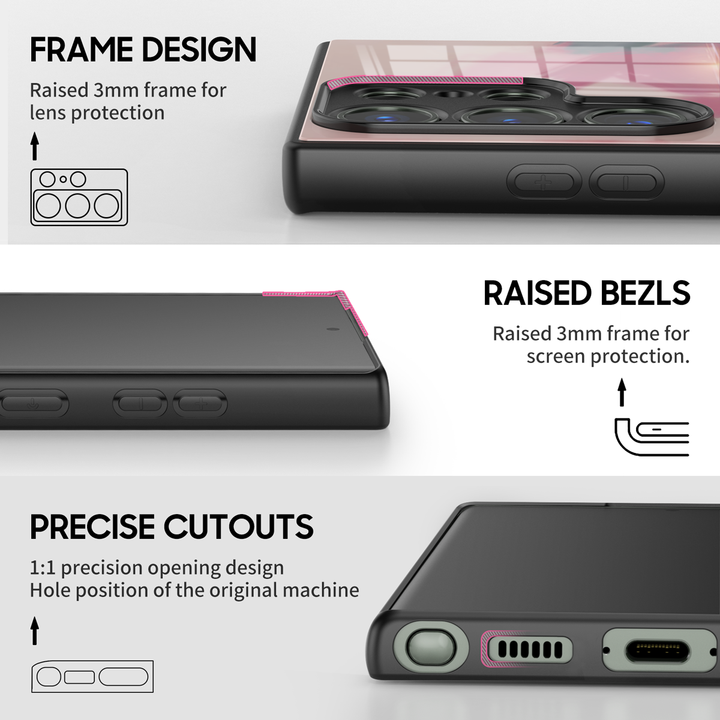 " Shade Pink " | Samsung Tempered Glass Case